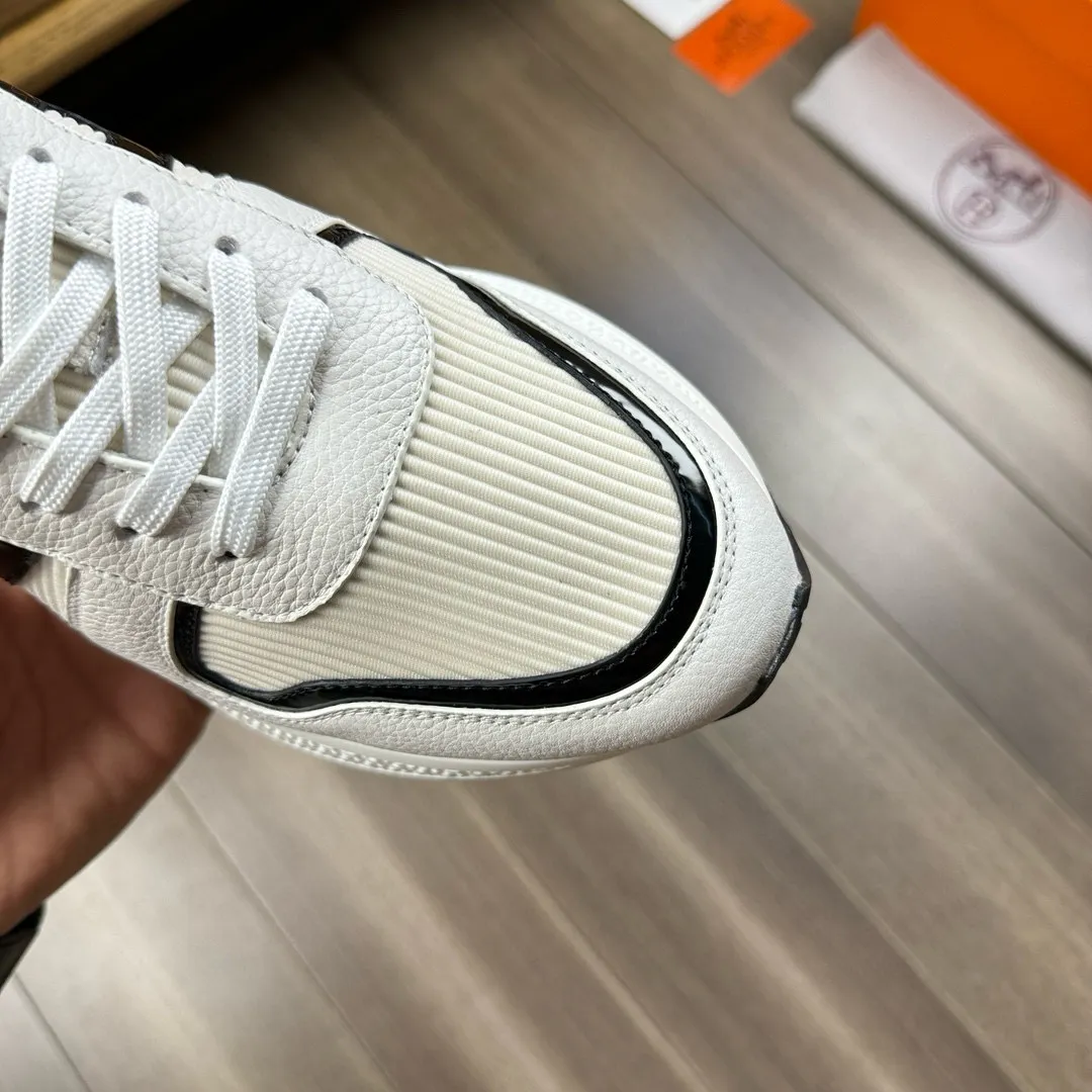 [HERMES] Hermès men's shoes 💰520💰 - High-end quality original order - Upper: 🔝 tumbled calfskin, high mercerized striped fabric, sewn brand H totem - Lining: water-dyed cowhide - Outsole: ultra-light T men's shoes 💰U foam rubber; two-color molded outsole - Super high quality control, fine workmanship: highlighted (high-end, luxury, grade) -Size :38-44, (45, customized)